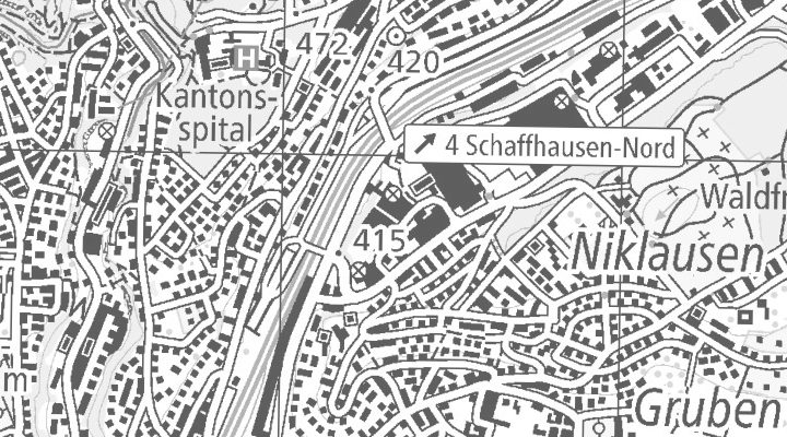 Kartenausschnitt: 8200 Schaffhausen