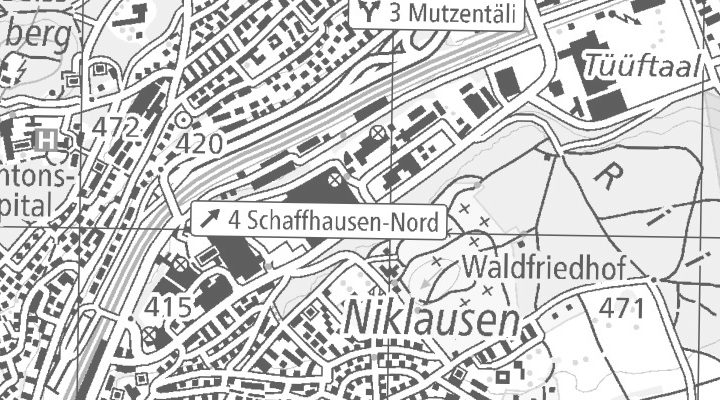 Kartenausschnitt: Ebnatstrasse 111, 8200 Schaffhausen IIFS