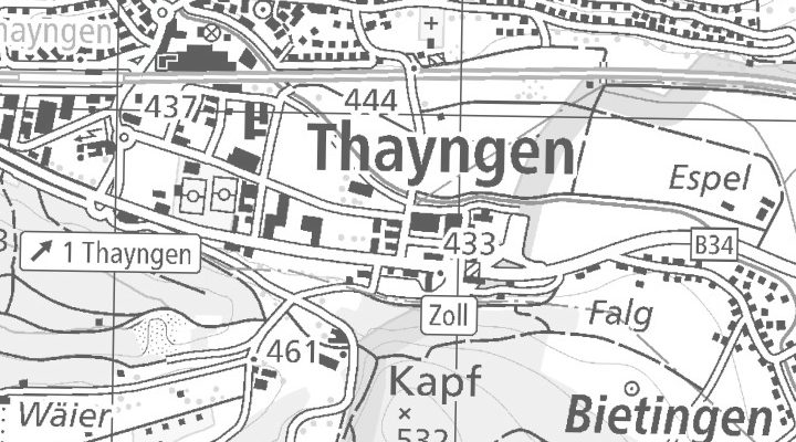 Kartenausschnitt: Stockwiesenstrasse 42, 8240 Thayngen